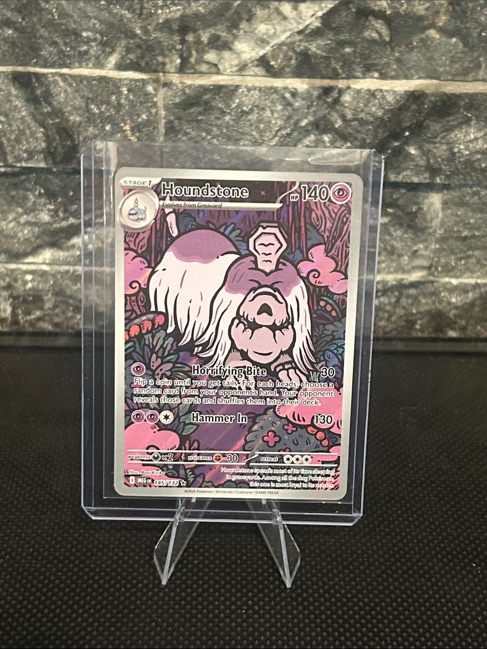 Pokemon Houndstone 145/132 Illustration Rare Holo from‎ Mega Evolutions Set M/NM